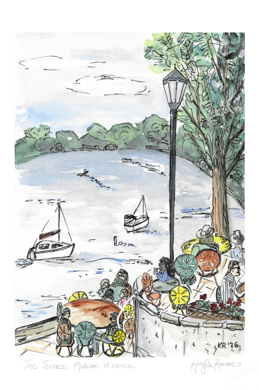 The Terrace, Madison WI - Unframed mixed media Print