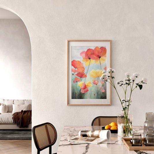 May Poppies - Framed or Unframed Watercolor Print