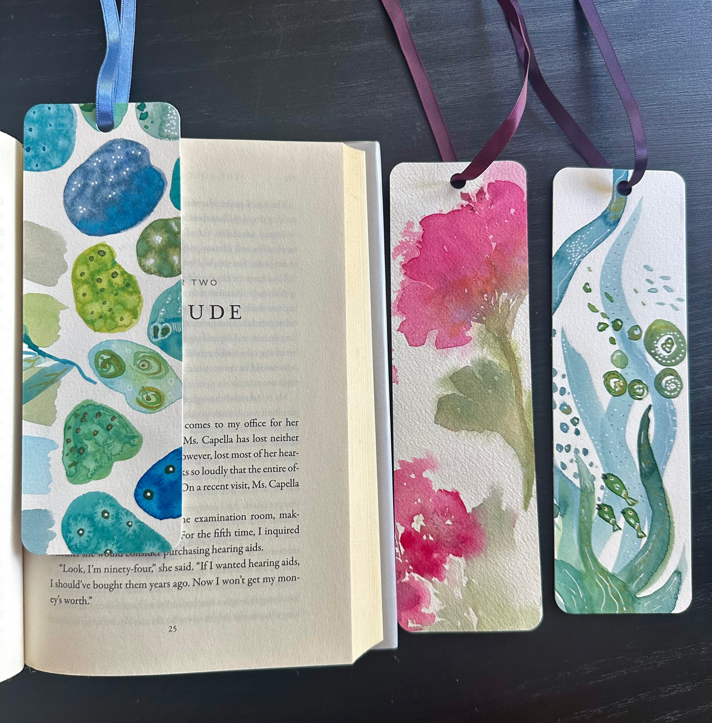 HAND PAINTED Watercolor Bookmark - unique gift