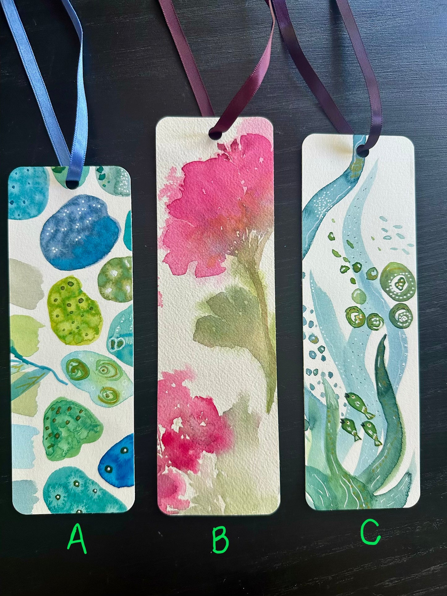HAND PAINTED Watercolor Bookmark - unique gift