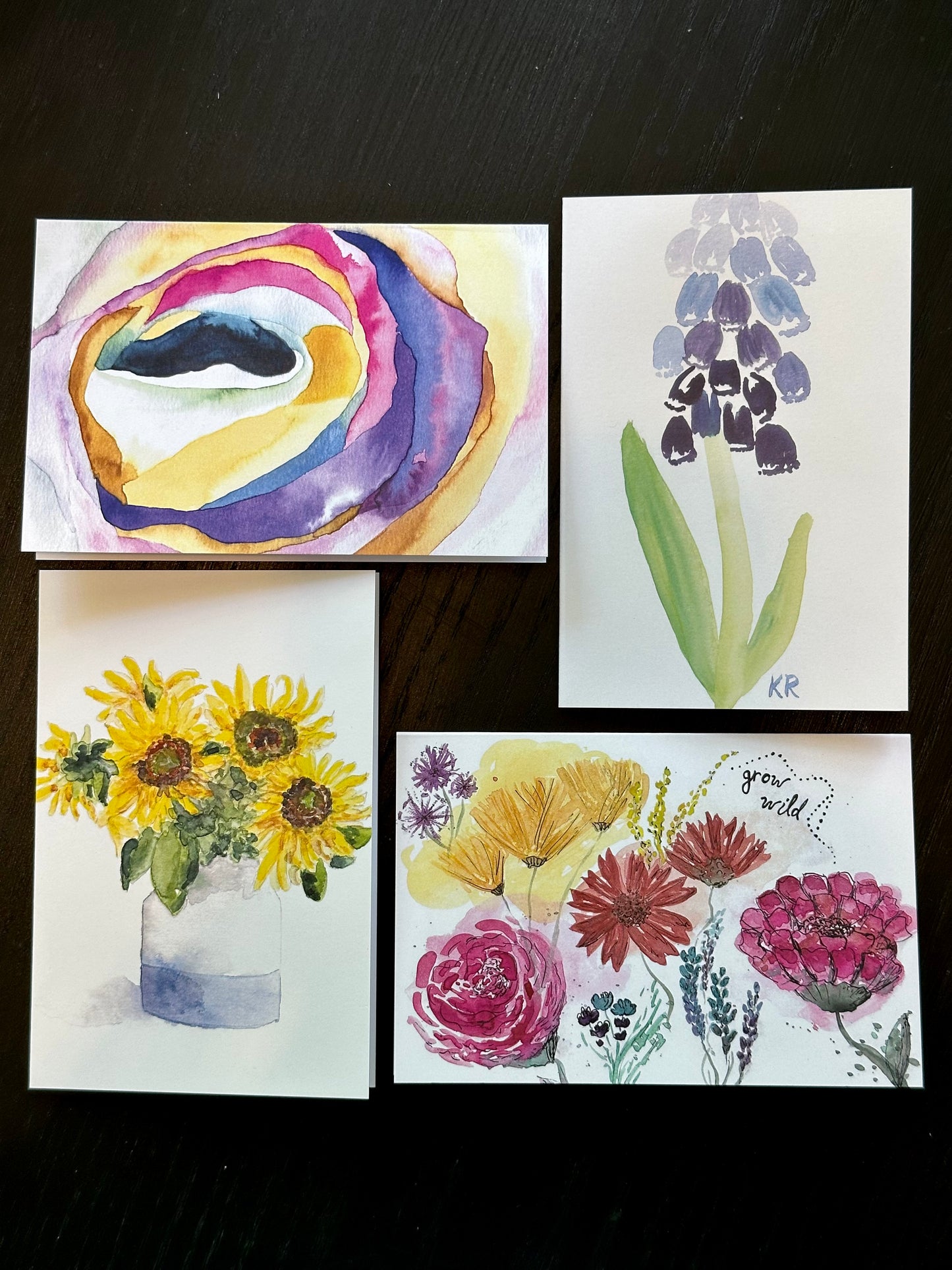 Flowers Notecards - joyful thank you, birthday or thinking of you notes