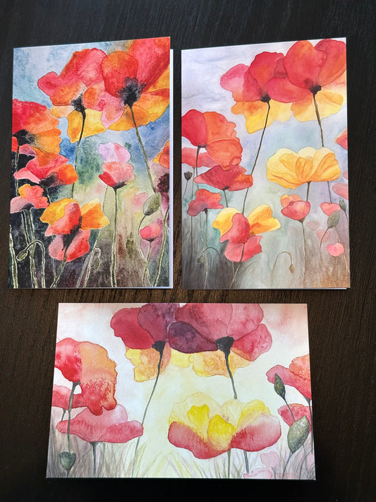 Poppies Notecards - colorful notes for all occasions